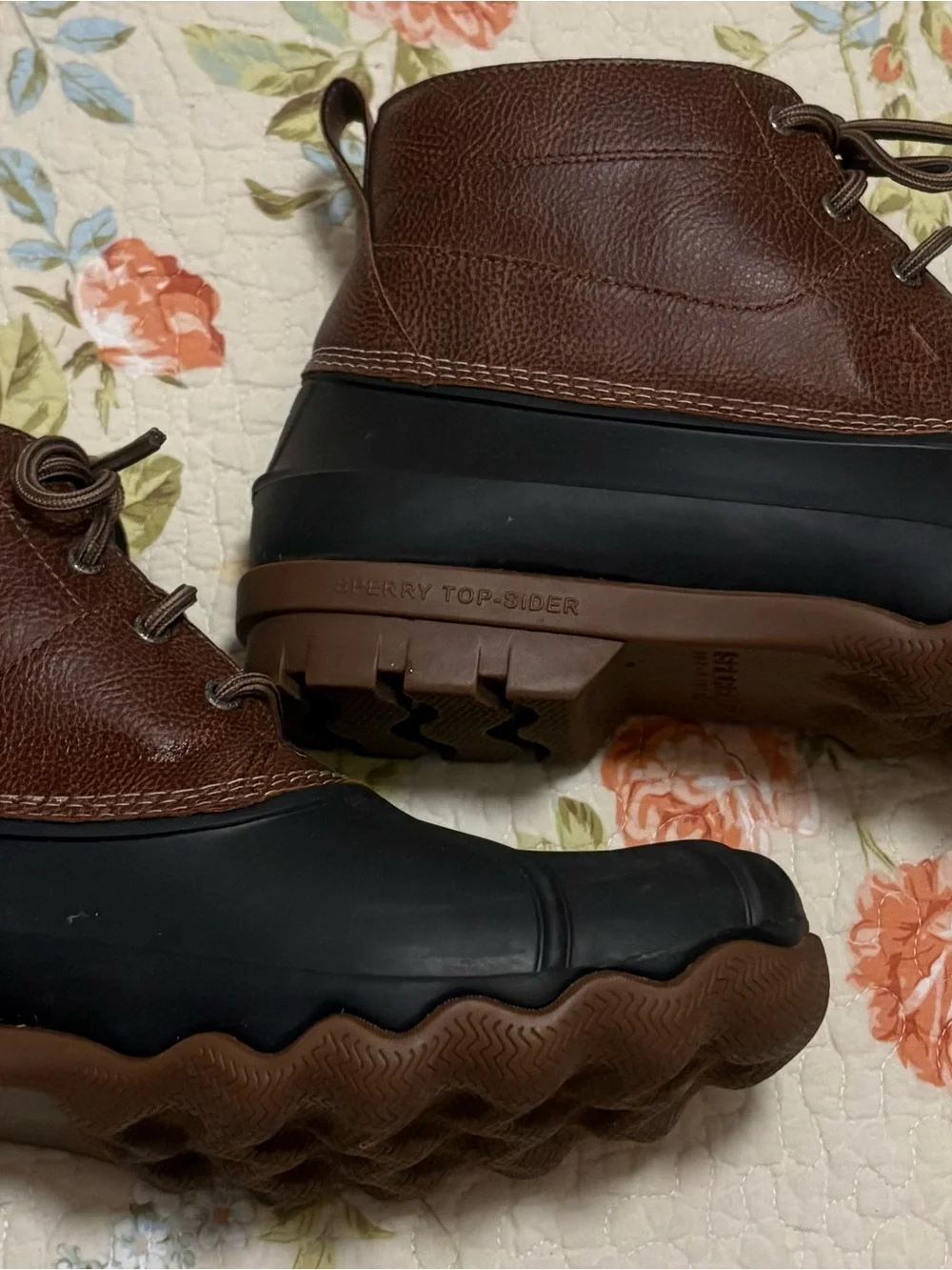 Sperry Top Sider Duck Boots Waterproof Brown Leather Men's Size 13